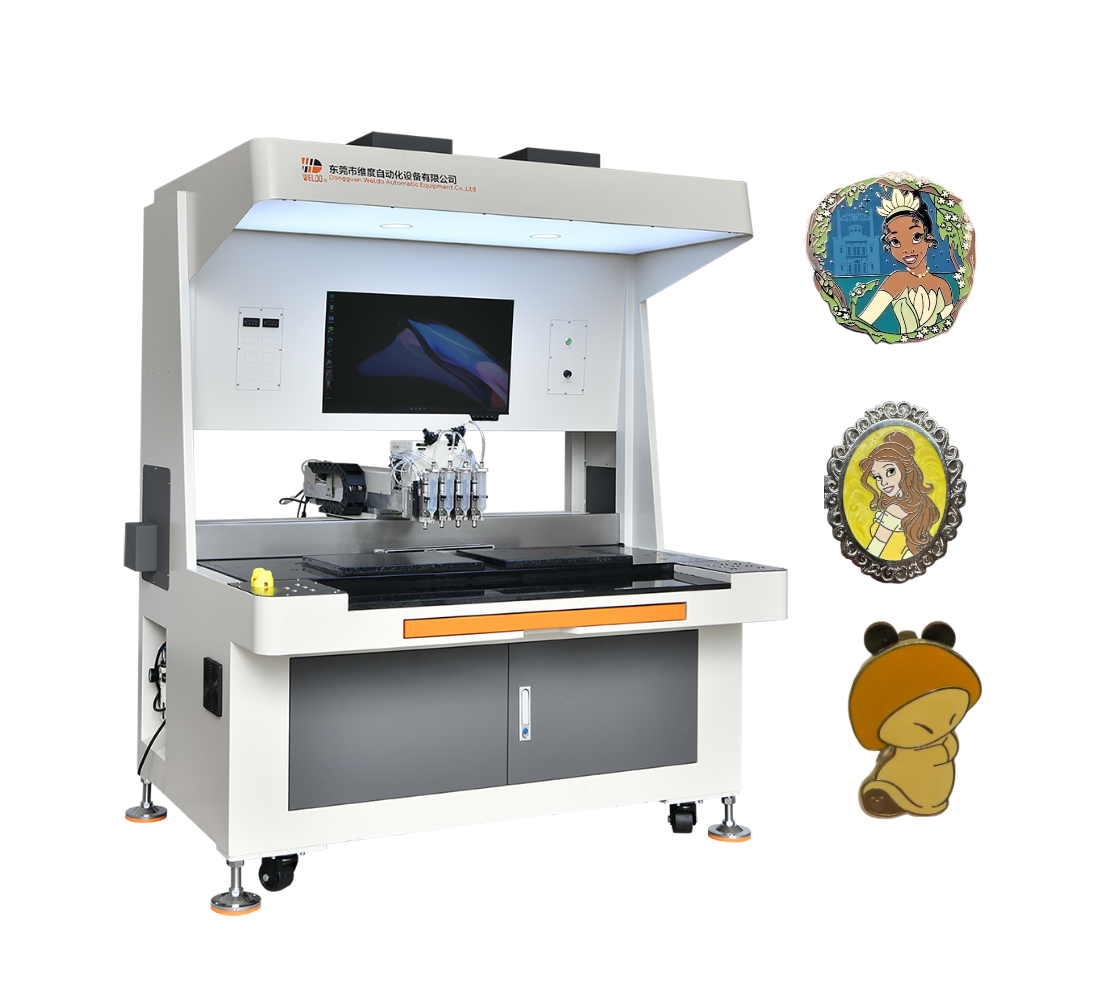 Animal themed enamel pin badge filling machine